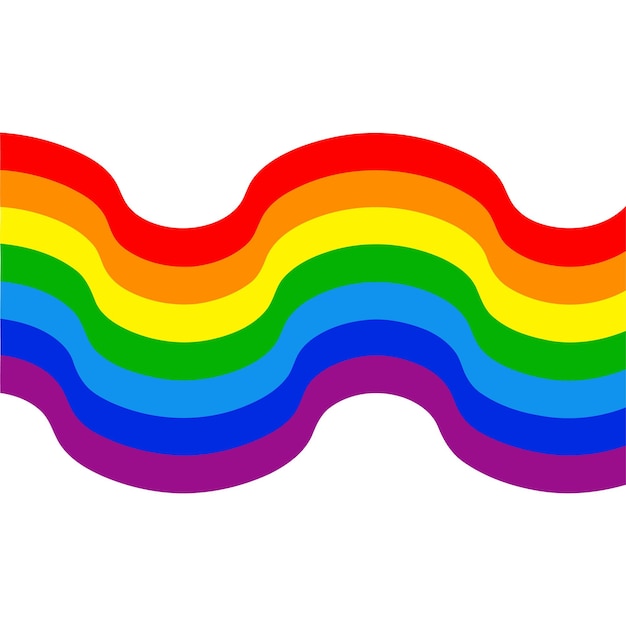 Bandera del orgullo del arco iris ondulado Vector de la bandera del orgullo LGBT Bandera del arco Iris ilustrada