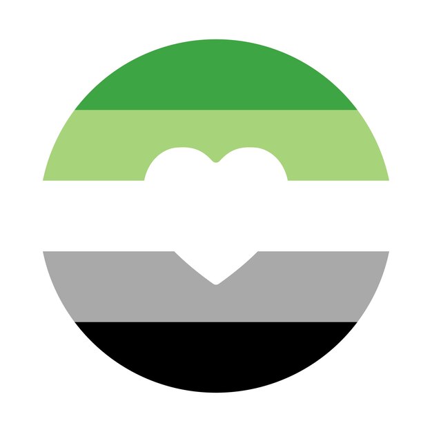 Bandera del orgullo aromático en forma Bandera LGBTQ en forma