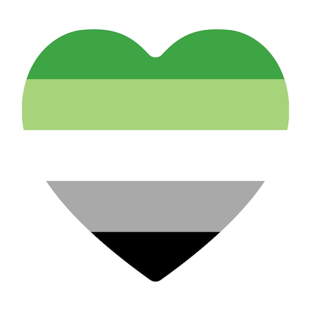 Bandera del orgullo aromático en forma Bandera LGBTQ en forma