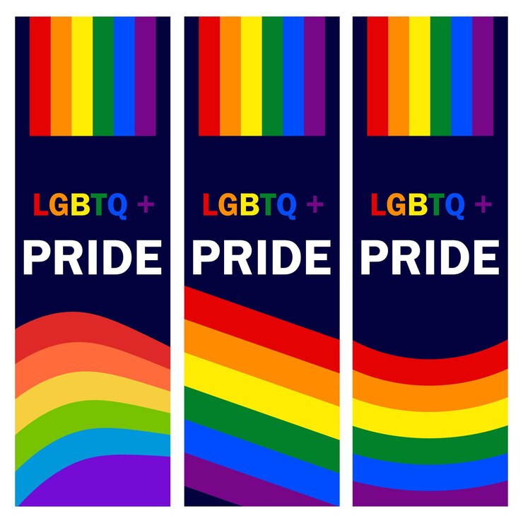 Vector bandera del orgullo con la bandera del arco iris lgbtq
