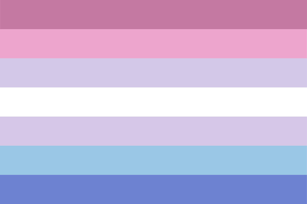 Bandera de orgullo bigender en forma de conjunto presencia de quienes se identifican como masculinos y femeninos