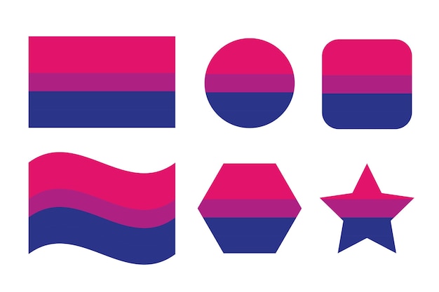 Bandera del orgullo bisexual Bandera del orgullo de identidad sexual Ilustración simple para el mes del orgullo