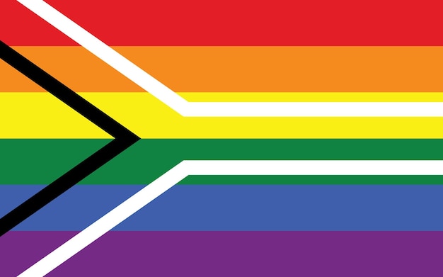 Bandera del orgullo gay de Sudáfrica o bandera del orgullo del arco iris Bandera del orgullo de la identidad sexual