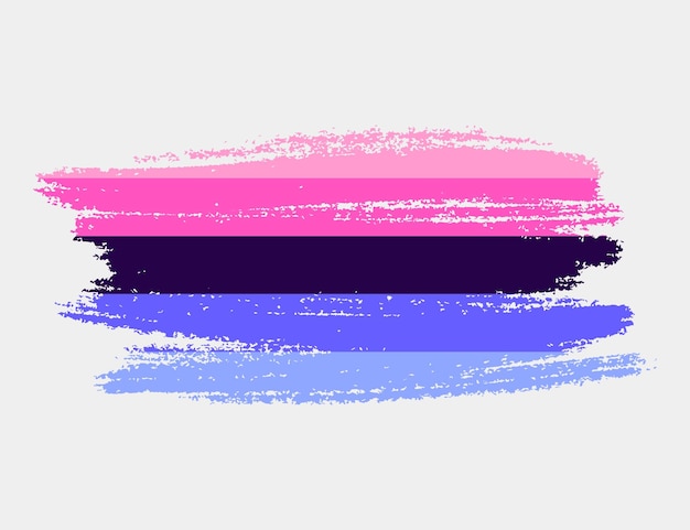 Bandera del Orgullo Omnisexual pintada con pincel sobre fondo blanco Concepto de derechos LGBT Cartel moderno de los desfiles del orgullo Ilustración vectorial