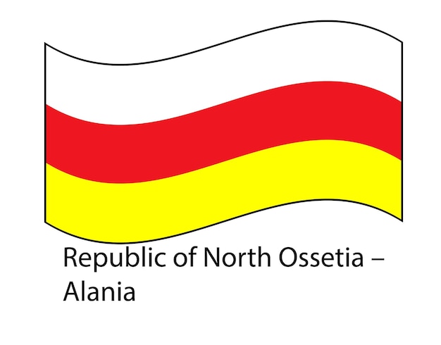 Bandera de Osetia del Norte Alania República Rusia