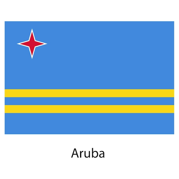 Bandera del país aruba ilustración vectorial