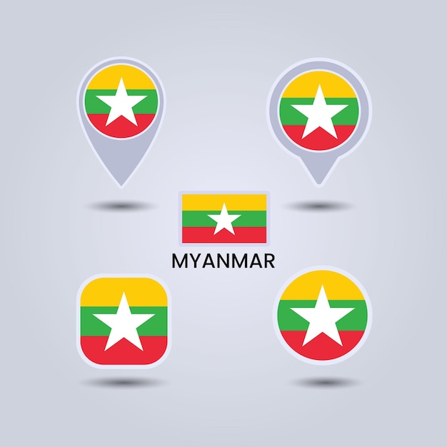 Bandera del país asiático Myanmar