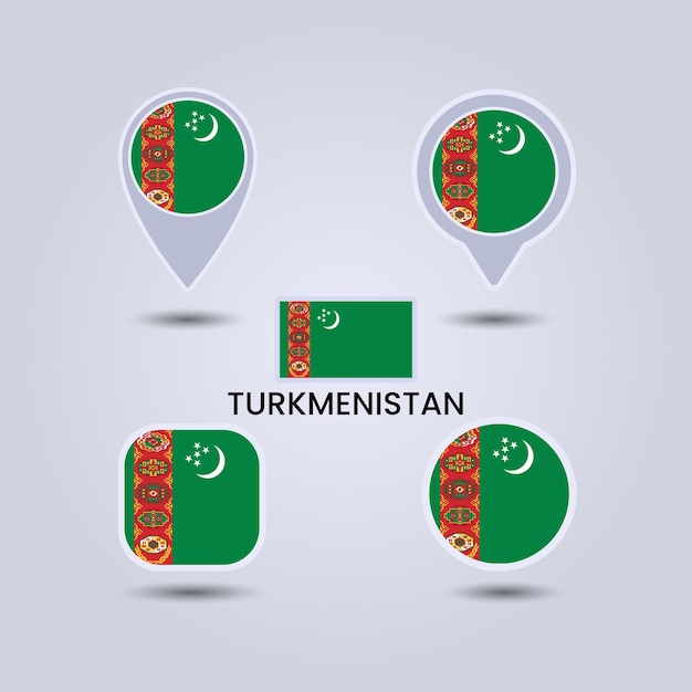 Bandera del país asiático Turkmenistán