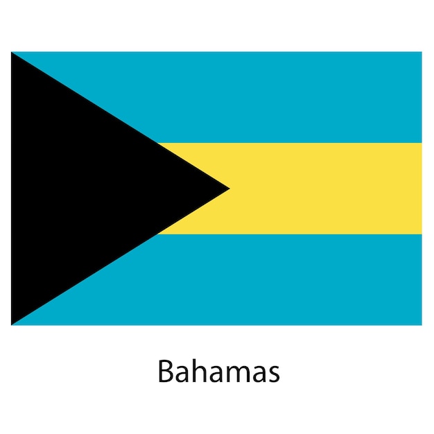 Bandera, de, el, país, bahamas, vector, ilustración