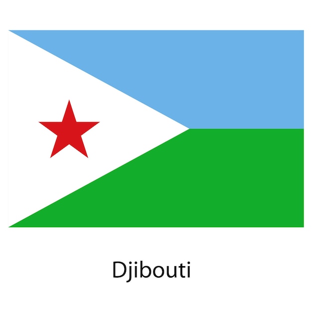 bandera, de, el, país, djibouti, vector, ilustración