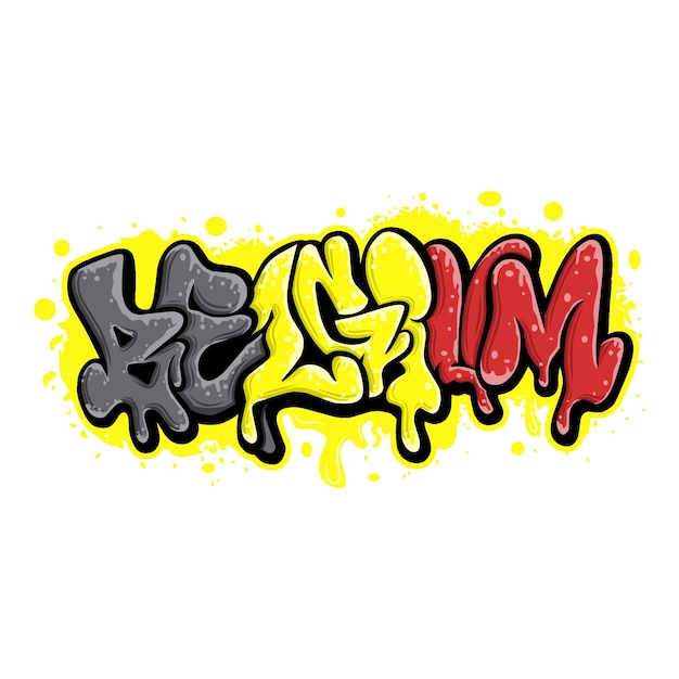 bandera del país en el estilo de arte del graffiti