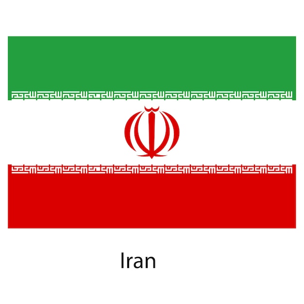 Bandera del país irán ilustración vectorial