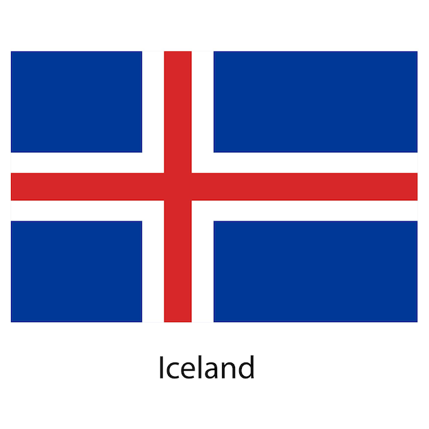 Bandera del país islandia ilustración vectorial