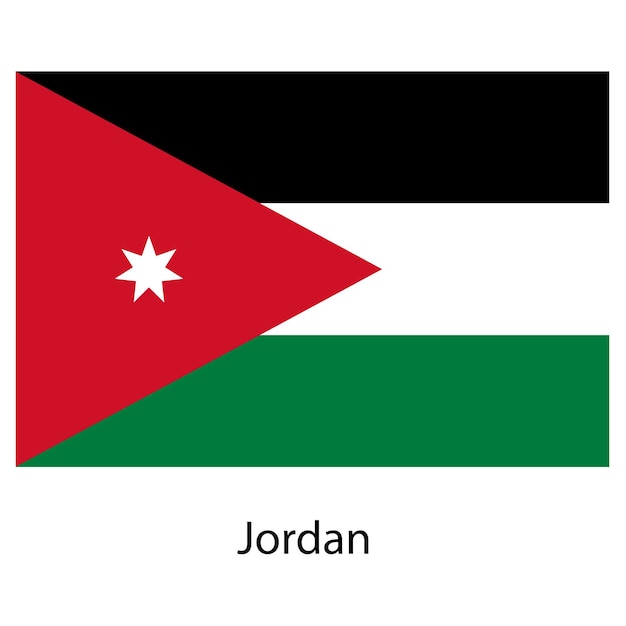 Bandera del país jordan ilustración vectorial