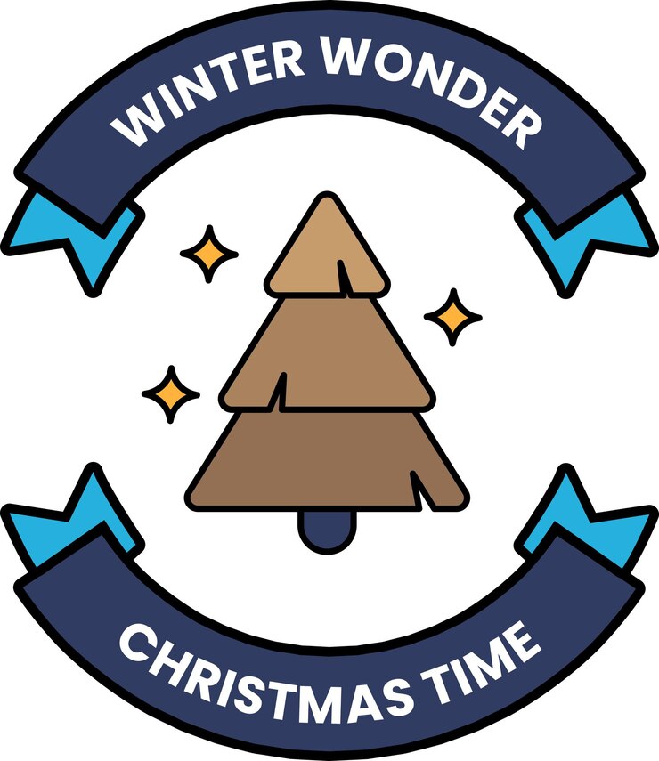 Vector una bandera para el país de las maravillas de invierno la época de navidad
