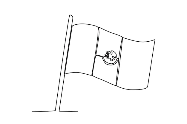 Una bandera del país de México Independencia de México dibujo en línea