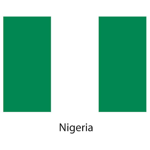 bandera, de, el, país, nigeria, vector, ilustración