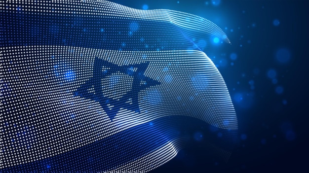Bandera del país que brilla intensamente brillante de Israel