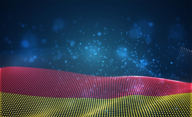 bandera del país que brilla intensamente brillante de puntos abstractos. Alemania