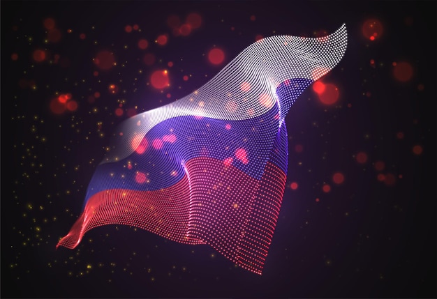 Bandera de país que brilla intensamente brillante de Rusia