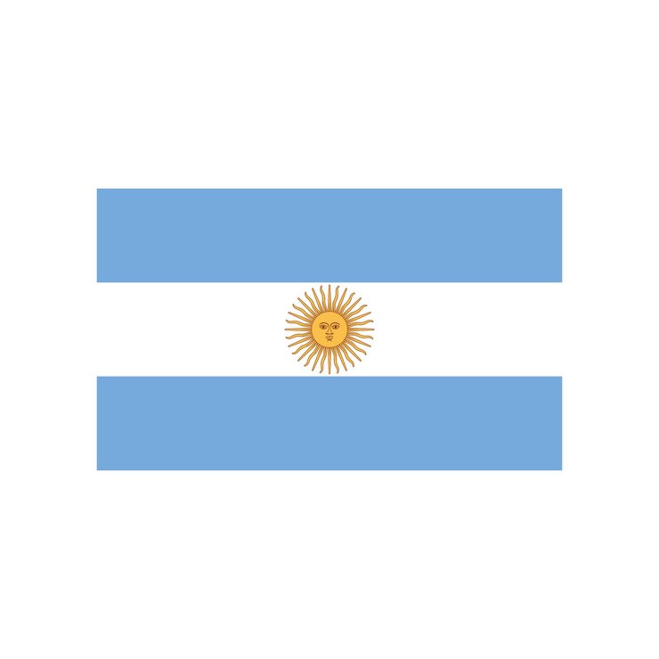 Bandera de país redondo de Argentina. Bandera Nacional Argentina Circular.