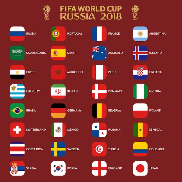 BANDERA DE LOS PAÍSES DE LA FIFA 2018