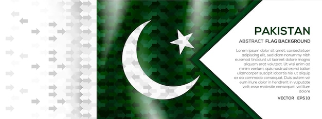 Bandera de Pakistán abstracta Banner y fondo con concepto de inversión de intercambio de comercio de forma de flecha