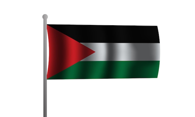 Bandera de palestina aislada sobre un fondo blanco marco de la bandera de palestina con el símbolo del amor