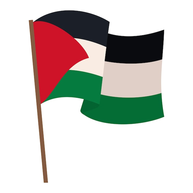bandera palestina ondeando en el diseño del poste