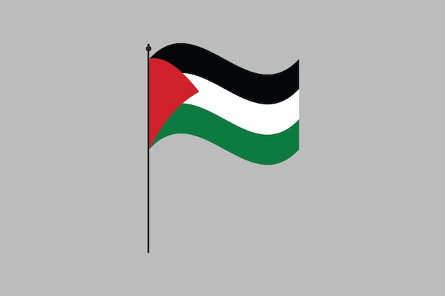 Bandera de Palestina original y simple bandera de Palestina Ilustración vectorial de la bandera de Palestina