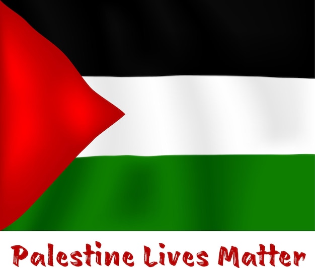 La bandera de Palestina y las vidas importan.