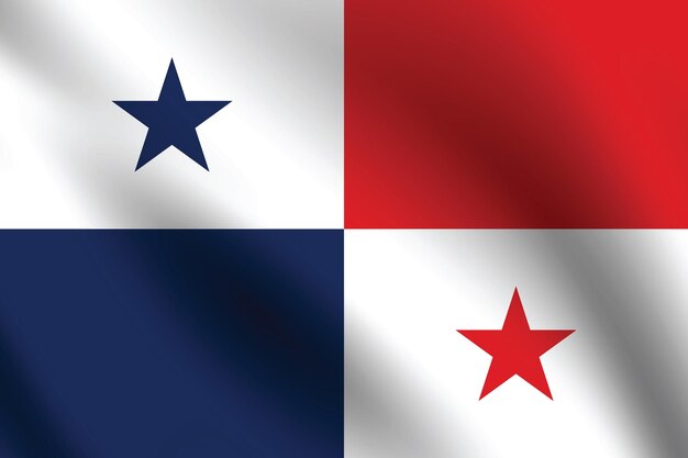 Bandera de Panamá La bandera de Panamá colores oficiales y proporción ilustración vectorial digital de la bandera ondeando