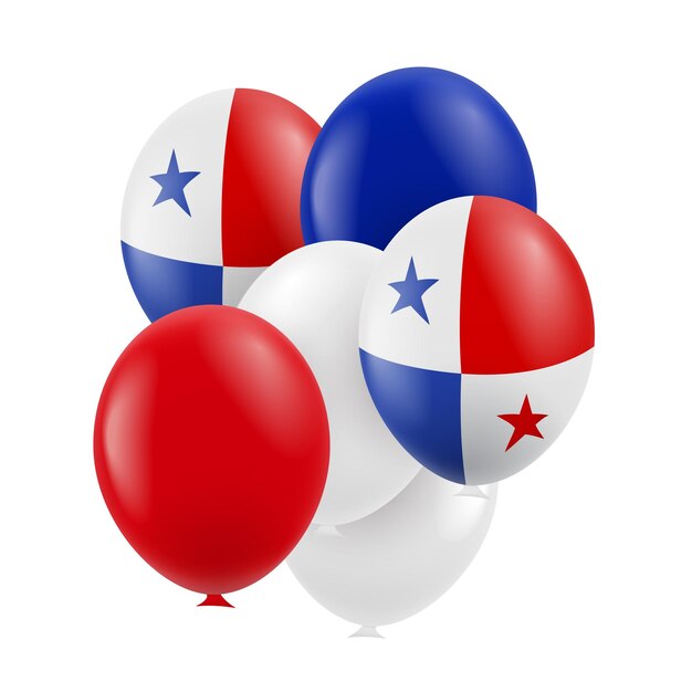 Bandera de Panamá en forma de globos.