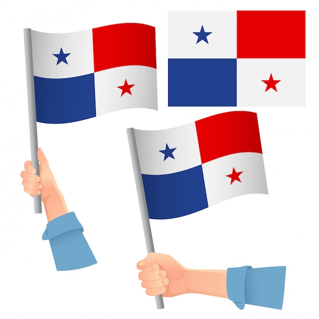 Bandera de panamá en mano