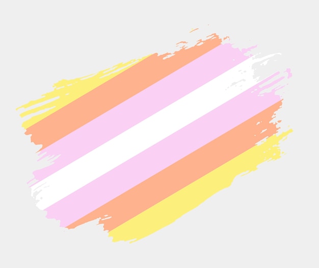 Bandera pangénero pintada con pincel sobre fondo blanco Concepto de derechos LGBT Afiche moderno de desfiles del orgullo Ilustración vectorial