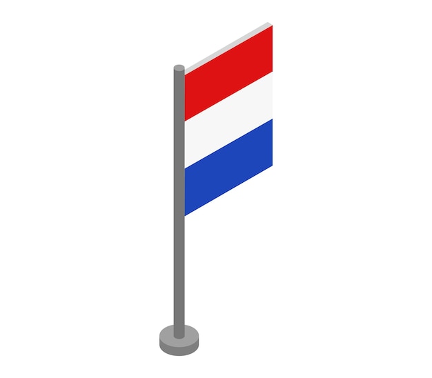 Bandera de paraguay isométrica