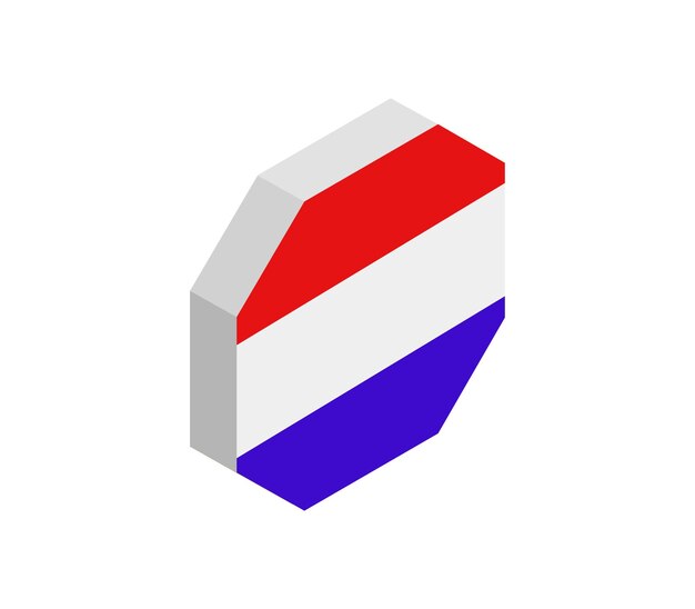 Vector bandera de paraguay isométrica