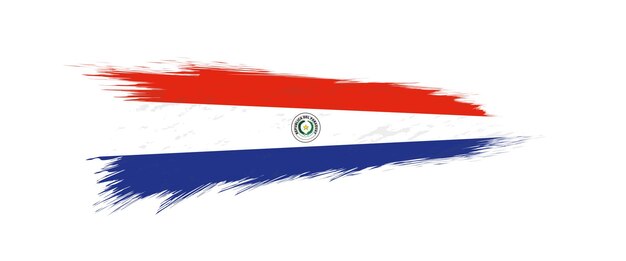 Bandera de Paraguay en trazo de pincel grunge