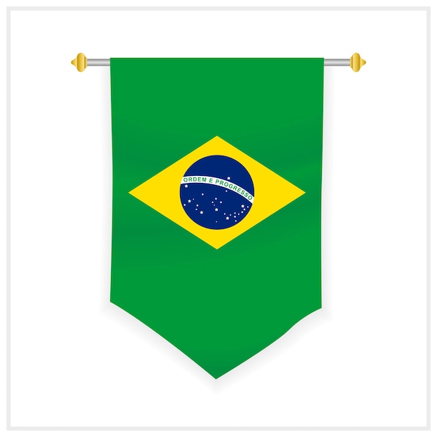 Vector bandera de pared de brasil y diseño de bandera para colgar en la pared de brasil