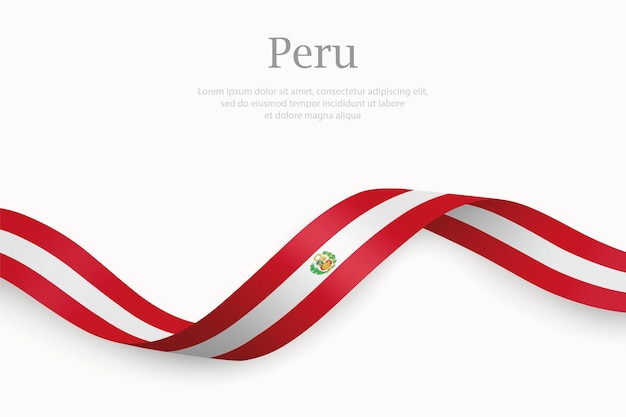 La bandera del Perú en la cinta de agitar