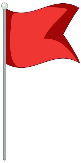 Vector bandera de pin rojo aislado sobre fondo blanco.