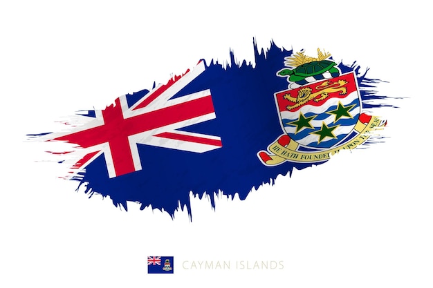 Bandera de pincelada pintada de las Islas Caimán con efecto ondulado.