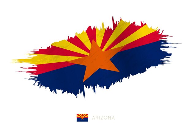 Bandera pintada de Arizona con el efecto de agitarse.