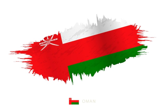 Bandera pintada de Omán con el efecto de agitarse
