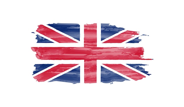 Bandera de pintura de acuarela del Reino Unido