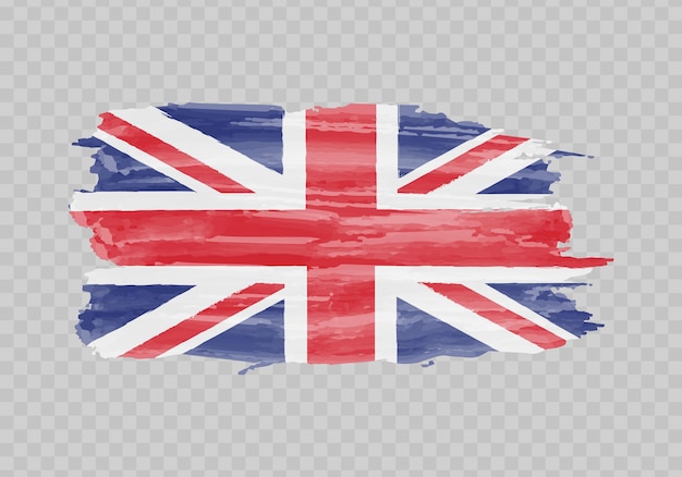 Bandera de pintura de acuarela del reino unido