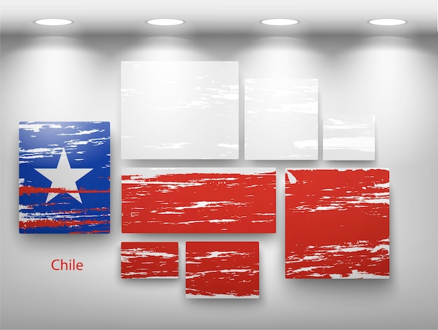 Bandera de pintura en la galería