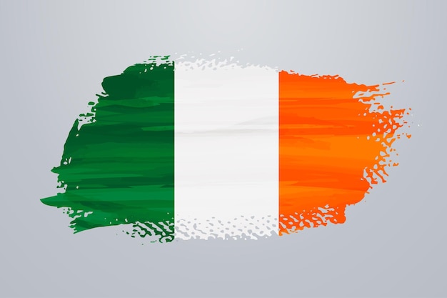 Bandera de pintura de pincel de Irlanda