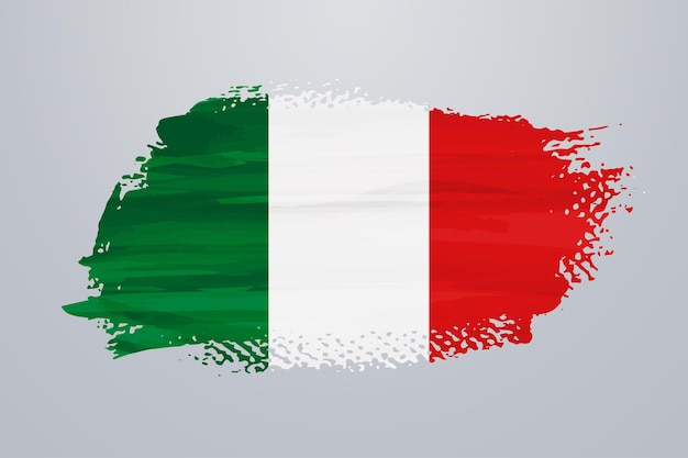 Bandera de pintura de pincel de Italia