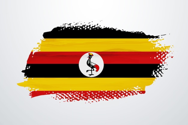 Bandera de pintura de pincel de Uganda